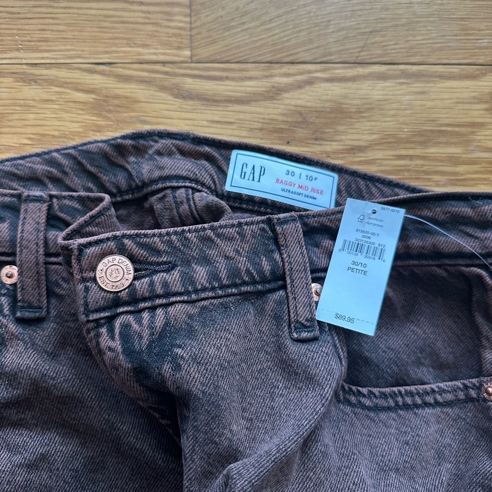 GAP Baggy Mid Rise Brown Jeans - Picture 6 of 6